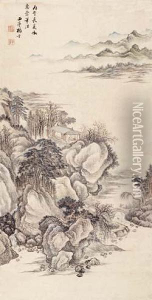 Landscape After The Style Of Huichong Oil Painting - Yang Jin