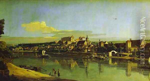 Pirna Seen from the Right Bank of the Elbe Oil Painting - Bernardo Bellotto