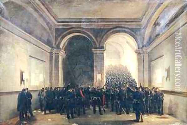 Entry of the 106th Battalion into the Paris Town Hall Oil Painting - Jules & Guiaud, Jacques Didier
