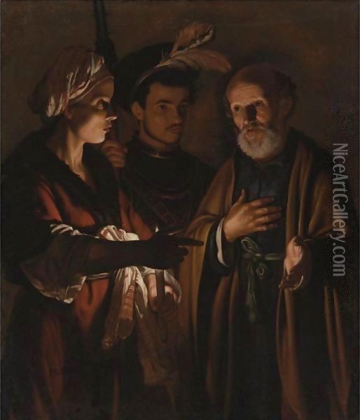 The Denial Of Saint Peter Oil Painting - Adam de Coster