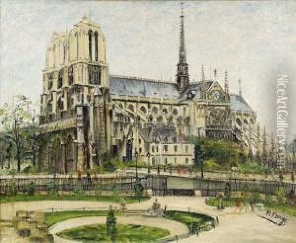 Notre Dame Oil Painting - Pierre Farge