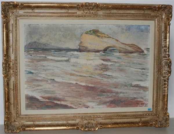 Brandung Bei Biarritz Oil Painting - Rudolf Loew