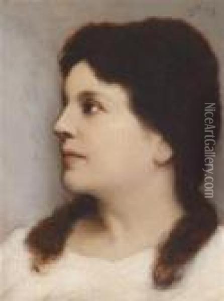 Portrait Of A Young Woman Oil Painting - Gabriel Cornelius Von Max