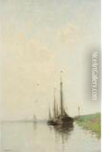 Dutch River Scene Oil Painting - Cornelis Kuypers