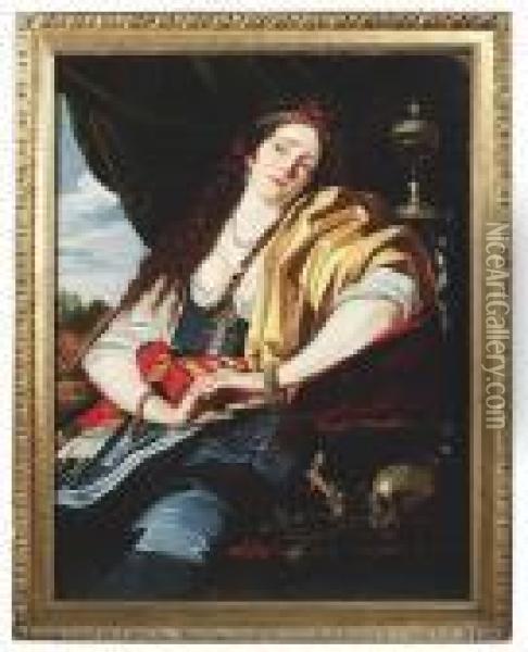The Penitent Magdalene Oil Painting - Abraham Janssens van Nuyssen