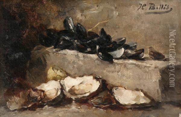 Still Life With Clams Oil Painting - Hubert Bellis