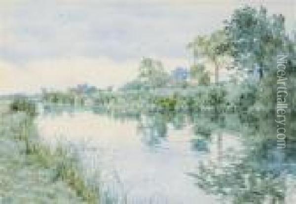 A Summer's Day By The River Oil Painting - William Fraser Garden