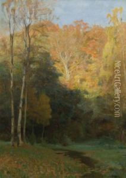 Sonniger Herbsttag Am Waldrand Oil Painting - Franz Bunke