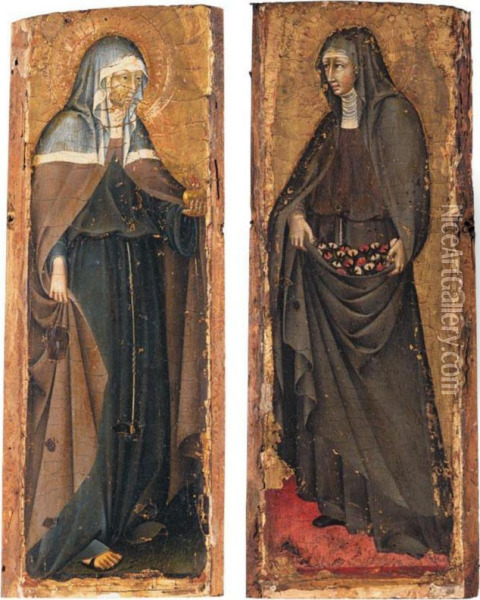 Santa Chiara; Santa Elisabetta D'ungheria Oil Painting - Lorenzo Di Pietro Vecchietta