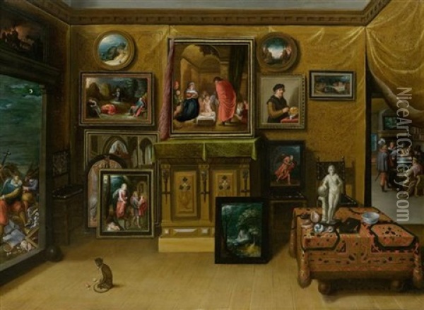Interieur Eines Sammlers Oil Painting - Hieronymus Francken the Younger