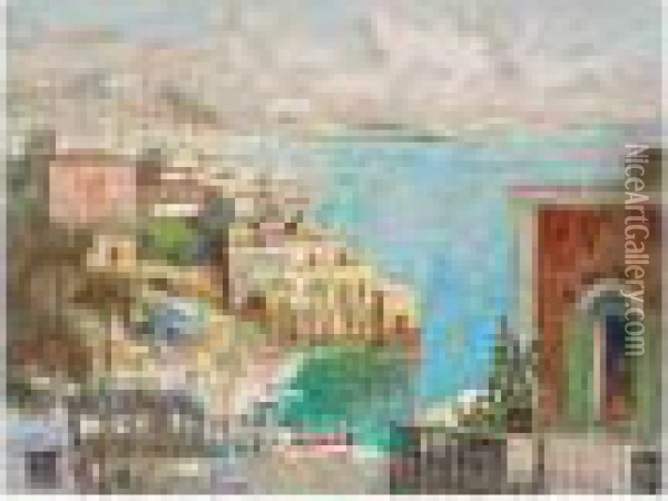 View Of Capri Oil Painting - Konstantin Ivanovich Gorbatov