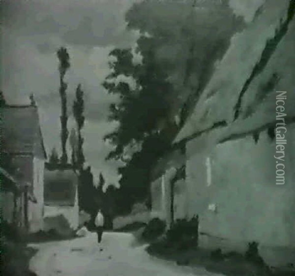 Village Scene Oil Painting - Leo Gausson
