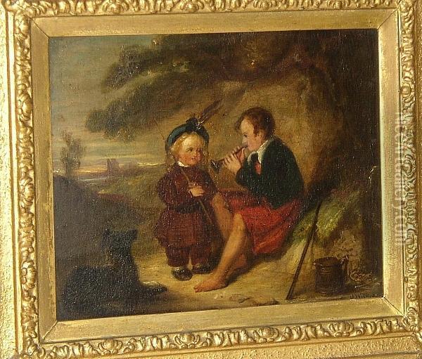A Young Musician Oil Painting - Sir David Wilkie
