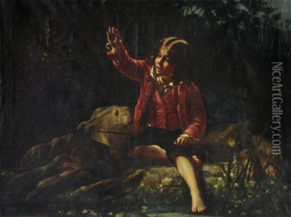 Le Jeune Pecheur Oil Painting - Pierre-Adolphe Huas