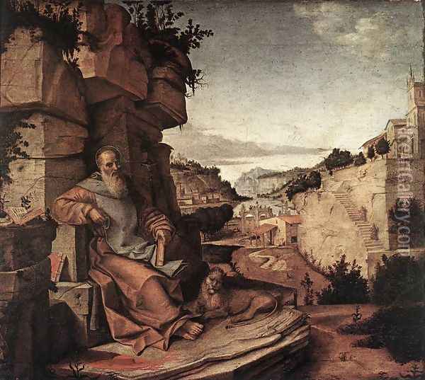 St Jerome c. 1500 Oil Painting - Bartolomeo Montagna