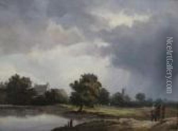  Paysage Avec Hameau  Oil Painting - Georges Michel