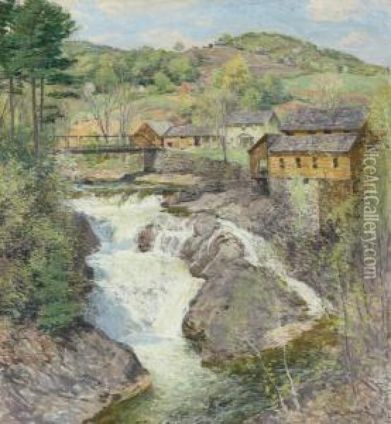 The Falls Oil Painting - Willard Leroy Metcalf