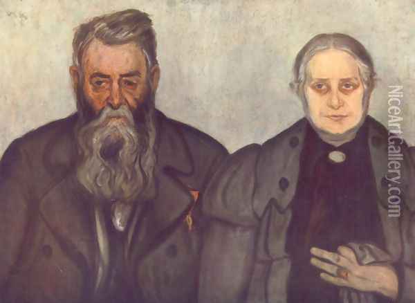 My Father and My Mother 1897 Oil Painting - Jozsef Rippl-Ronai