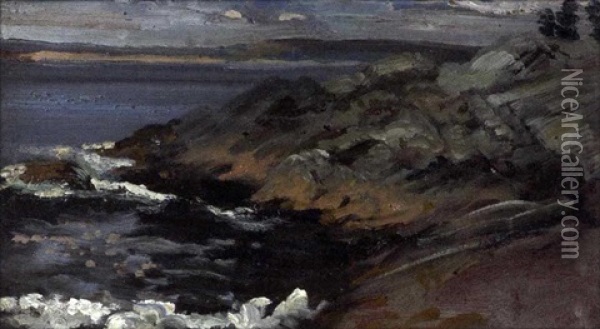 California Coast Oil Painting - Arthur B. Davies