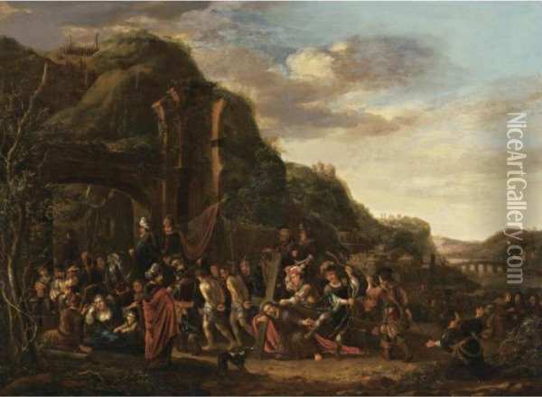 Christ On The Road To Calvary Oil Painting - Jacob Willemsz de Wet the Elder