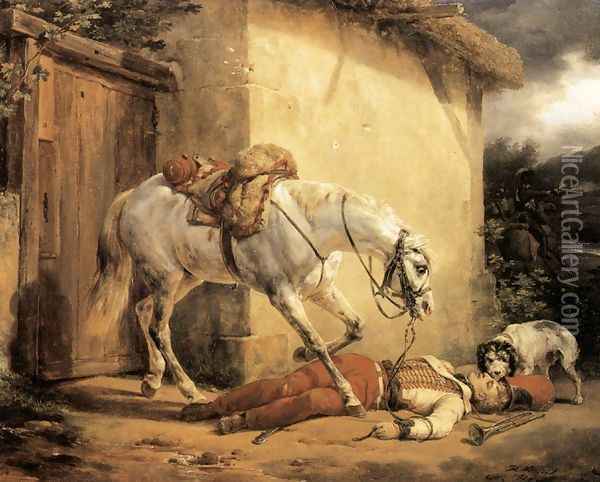 The Wounded Trumpeter 1819 Oil Painting - Horace Vernet