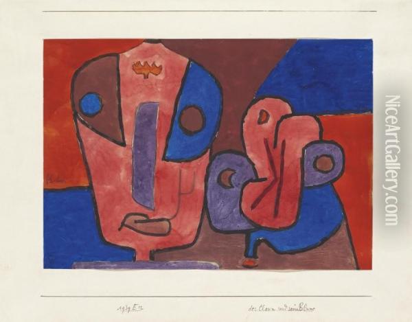 Der Clown Und Seine Blume Oil Painting - Paul Klee