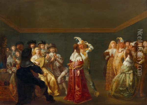 A Masquerade Ball Oil Painting - Anthonie Palamedesz