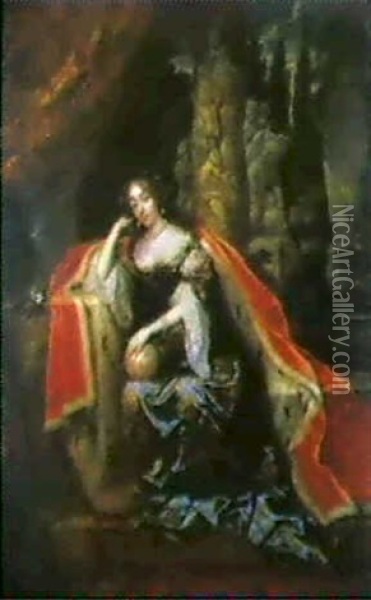 Bildnis Der Konigin Mary Ii. Stuart Von England Oil Painting - Caspar Netscher