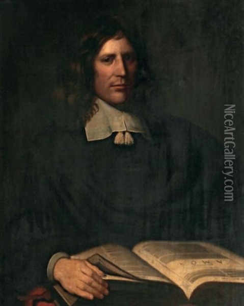 Portrait D'homme Lisant Le Livre D'amos Oil Painting - Christoffel Pierson