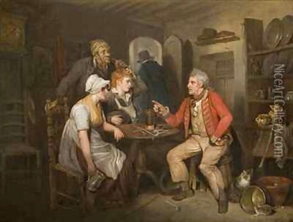 The Old Soldier's Story Oil Painting - Edward Bird