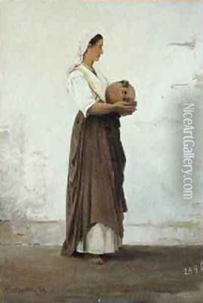 Girl from Capri 1871 Oil Painting - Ascan Lutteroth