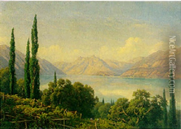 Lac De Como Oil Painting - Jean Philippe George-Julliard