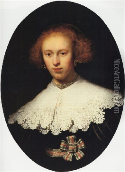 A Portrait Of A Young Woman, (oepjen Coppit?) Oil Painting -  Rembrandt van Rijn