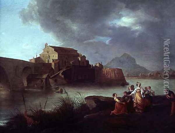 The Finding of Moses Oil Painting - Bartholomeus Breenbergh
