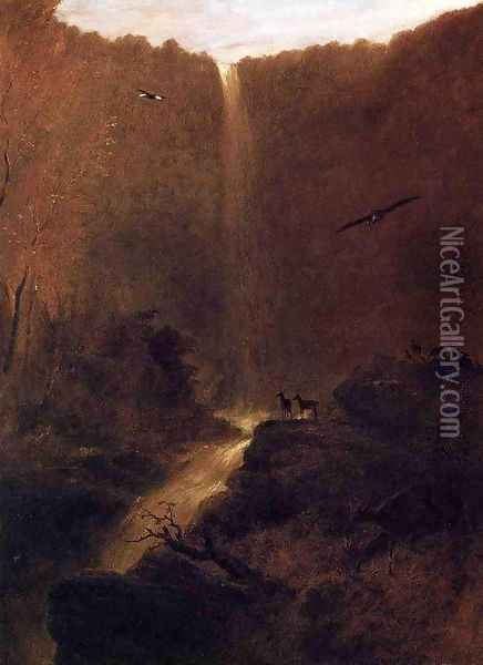 Katterskill Falls, New York Oil Painting - Robert Walter Weir
