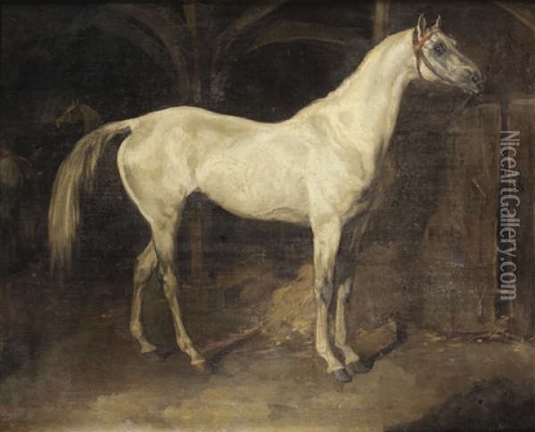 Cheval Gris Ou L'aly Oil Painting - Theodore Gericault