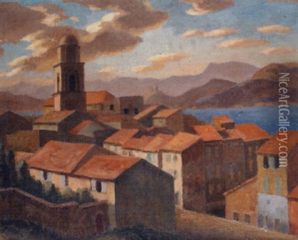 Mistral - A Town In The Midi Oil Painting - Roger Fry
