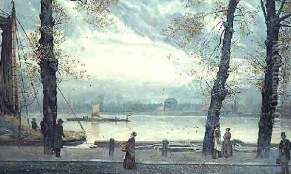Riverside Scene Oil Painting - Cecil Gordon Lawson