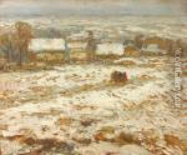 V Zime Oil Painting - Josef Ullmann