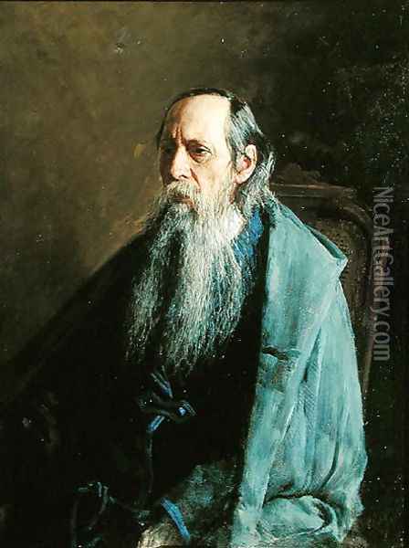 Portrait of the author Michail Saltykov-Shchedrin Oil Painting - Nikolai Aleksandrovich Yaroshenko