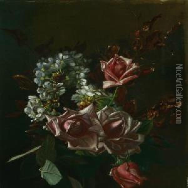 Flowers Oil Painting - Sophus Petersen