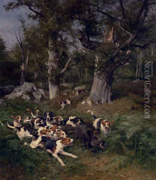 The Boar Chase Oil Painting - Charles Olivier De Penne