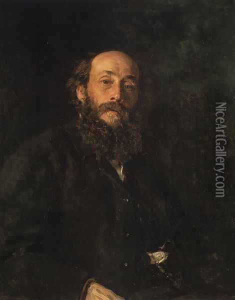 Portrait of painter Nikolai Nikolayevich Ghe Oil Painting - Ilya Efimovich Efimovich Repin