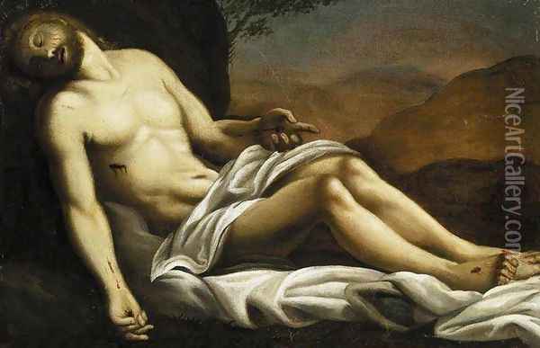 The Dead Christ Oil Painting - Sisto Badalocchio
