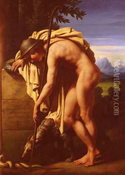Le Berger (Shepherd) Oil Painting - Felix (Boisselier the Elder) Boisselier