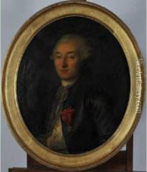 Portrait Presume Du Comte De Mesnilglaise Portant La Medaille De L'ordre De Saint Louis Oil Painting - Anne Vallayer-Coster