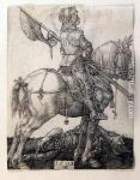 St. George On Horseback Oil Painting - Albrecht Durer