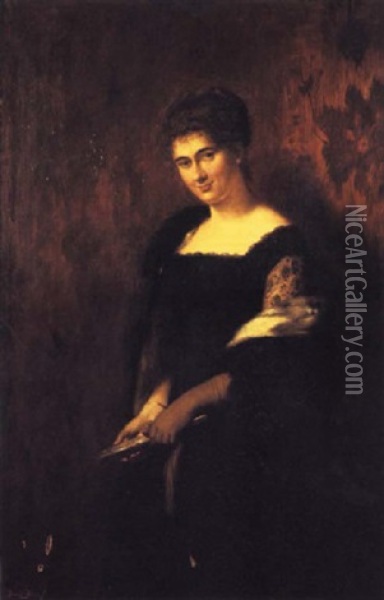 Portrait Of Princess Petrocochino, The Artist's Daughter Oil Painting - David Joseph Bles