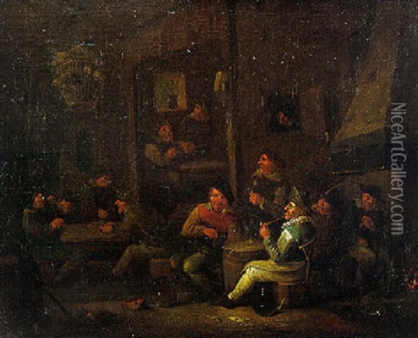Scene De Taverne Oil Painting - Egbert van Heemskerck the Elder