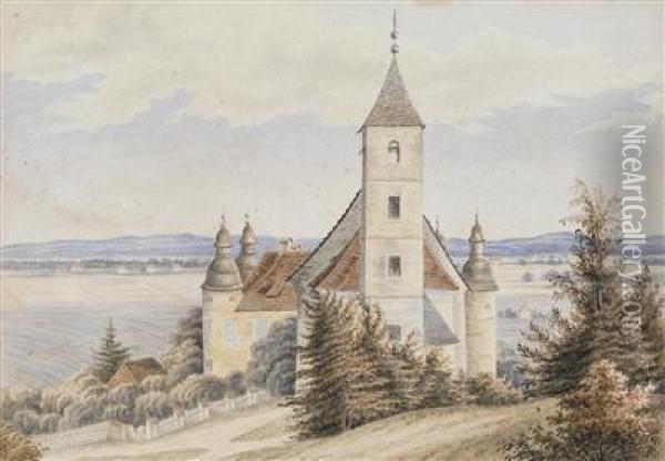 Blick Auf St. Martin Inder Steiermark Oil Painting - Josef Kuwasseg